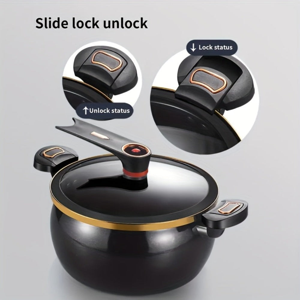 Olla para Sopa Multifuncional de Gran Capacidad 7L para el Hogar, Olla de Hierro Exquisita, Olla para Sopa Multifuncional de Alta Calidad, Artefacto para Guiso Lento Fresco y Tierno, Utensilios de Cocina Perfectos para Reuniones en el Patio al Aire Libre,