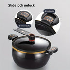 Olla para Sopa Multifuncional de Gran Capacidad 7L para el Hogar, Olla de Hierro Exquisita, Olla para Sopa Multifuncional de Alta Calidad, Artefacto para Guiso Lento Fresco y Tierno, Utensilios de Cocina Perfectos para Reuniones en el Patio al Aire Libre,