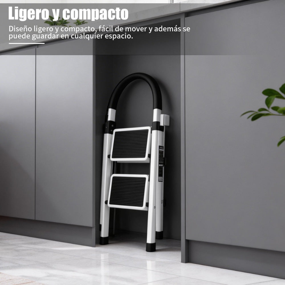 Escalera plegable doméstica de acero aleado con pasamanos antideslizante