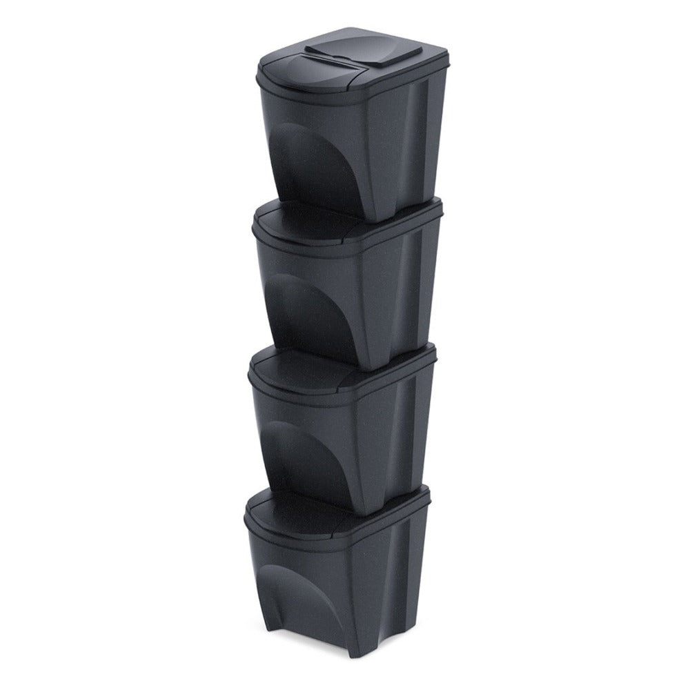 Set de 4 cubos de basura KEDEN SORTIBOX papelera reciclaje volumen 4x25L