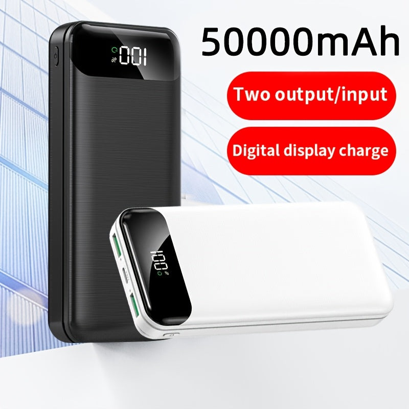 Baterías externas | Batería portátil de gran capacidad 50000mAh con carga rápida PD22.5W, doble puerto USB de salida/pantalla LED de energía