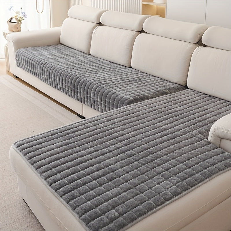 2 Piezas de Fundas Elegantes para Sofá Acolchadas en Franela - Protectores Muebles Suaves y Duraderos, Para Todo Clima, Amigables con las Mascotas, Lavable a Máquina para Sala, Dormitorio u Oficina | Textura Acolchada | Tapicería suave
