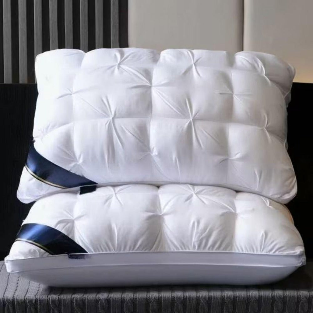 Juego de 2 almohadas de hotel de lujo - Proporciona soporte profundo para el cuello para un sueño reparador, fabricadas con material de alta densidad que mantiene su forma, requiere lavado a mano, viene en empaque sellado al vacío