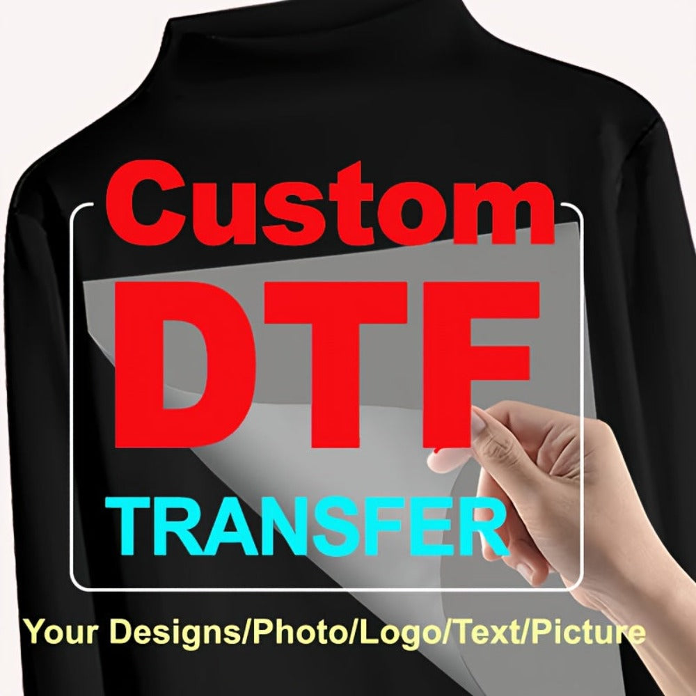 Impresión por transferencia DTF personalizada de 10/20 unidades, apta para camisetas, sudaderas con capucha, bolsas y ropa - Impresión por sublimación en vinilo personalizada con tus propios diseños, logotipos, fotos, texto - Sube tus propios gráficos par