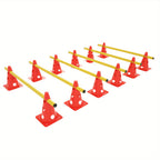 Juego de entrenamiento de agilidad para perros - 12 conos y 6 barras ajustables para ejercicios de coordinación, juego de 6 piezas