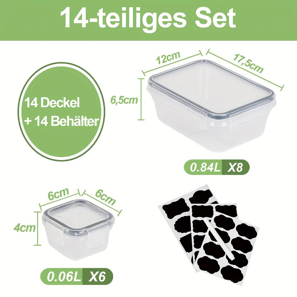 Bowls de Almacenamiento de Alimentos de Varios Tamaños, Juego de 26 Piezas/Juego de 14 Piezas, Contenedores de Organización de Cocina, Recipientes Apilables para Comidas, Aptos para Lavavajillas, Microondas y Refrigerador - Tamaños Versátiles para Almacen