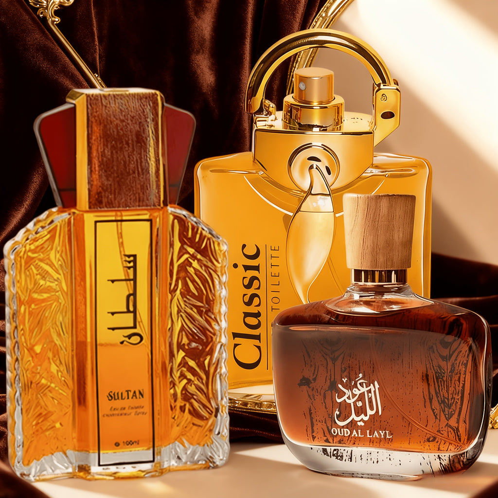 X 3, Tres Fragancias Árabes Diferentes para Hombre, Larga Duración, Aromas Ricos y Atractivos, Body Spray, Ideal Como Regalo Festivo para Amigos y Familiares, Asequible y Perfecto para Uso Diario Social y de Negocios