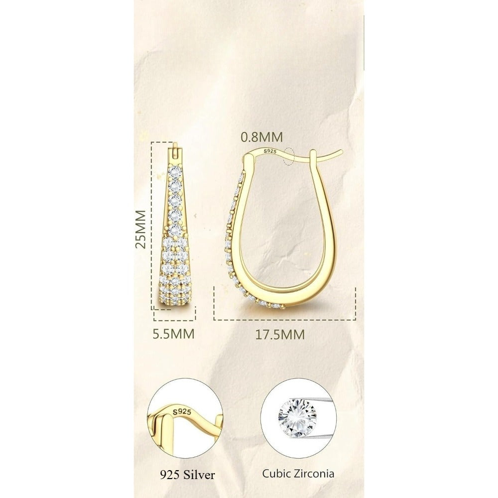 Pendientes de aro huggie de plata 925 para mujer, hipoalergénicos, dorados, listos para fiesta y para regalar, incluye caja de regalo prémium