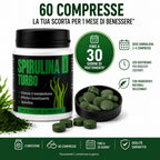 Spirulina Turbo – Suplemento Dietético a Base de Espirulina – 60 Tabletas Veganas de 500 mg – Apoyo para la Rutina Diaria y el Bienestar