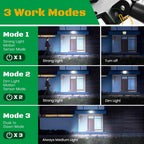 Luz solar exterior con sensor 2 piezas | Jardín patio garaje y seguridad