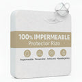 H HANSEL HOME Protector de Colchón de Rizo con Capa Impermeable de TPU, Funda colchon Cubrecolchón, Impermeable Confortable Ajustable Transpirable Blanco, Adaptable para Cama 90/135/150/180cm