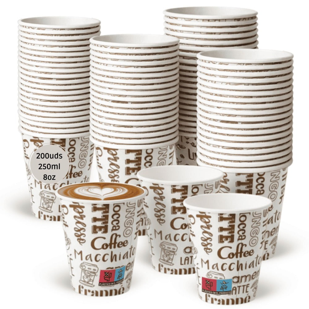 Vasos Cafe Desechables - Vasos Cartón Para Llevar Bebidas Calientes en Hostelería, Eventos y Catering - LAN&LAN