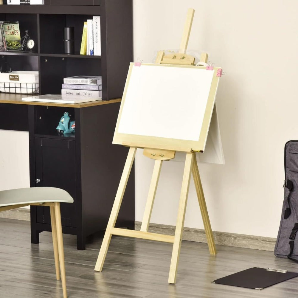 Caballete Pintura Plegable | Atril para Pintar de Madera de Pino 175 cm | Altura e Inclinación Regulable | Ideal para Exposiciones Niños y Adultos | Ligero y fácil de plegar