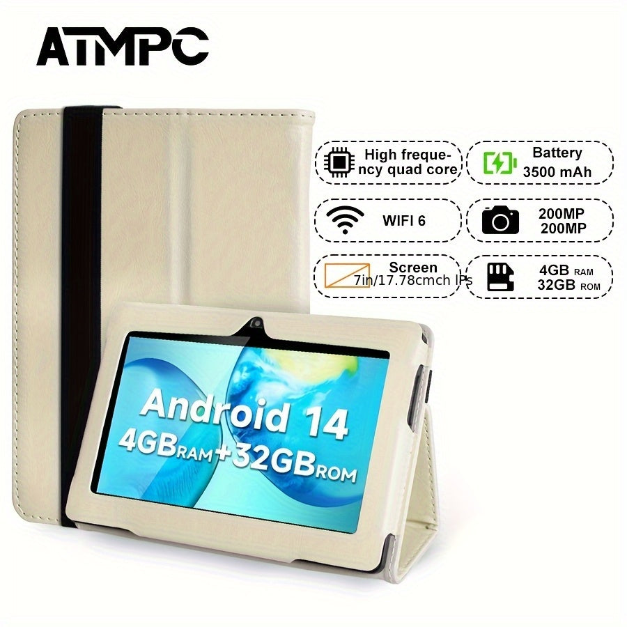 Tablet | Tablet Android 14 de 7 pulgadas, con 4GB (2GB+2GB) de RAM, 32GB de ROM, batería de 3500Mah, procesador de cuad core de alta frecuencia