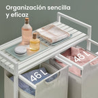 Cesto para Ropa Sucia, Cesta Colada, Estante, Marco Metálico, 2 x 46 L, 73 x 33 x 72 cm