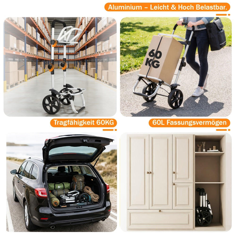 Carrito de compras plegable ajustable plegable | Supermercado camping y transporte diario