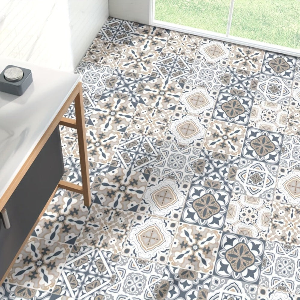 10 piezas, Pegatinas de Azulejos Impermeables para Baño, Inodoro y Sala de Estar - Antideslizantes, Autoadhesivas, Resistentes al Aceite y Fáciles de Colocar - Ideales para Crear un Suelo Elegante y Duradero