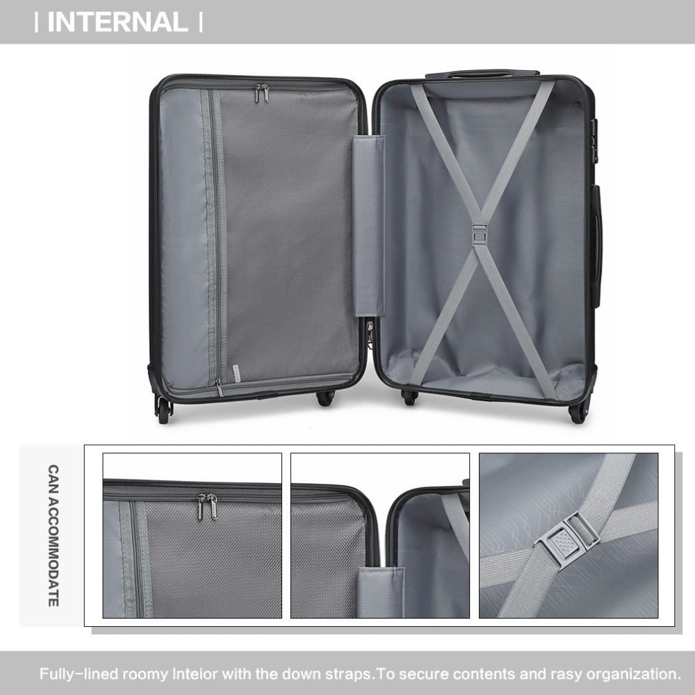 1 Maleta Mediana de 66x45x26cm con Carcasa Dura de ABS, Equipaje de Mano, Maleta de Viaje con Ruedas Giratorias 4 en Dirección Diversa y Candado TSA, Regalo de Regreso a Clases y Vacaciones