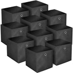 Juego de 10 Cajas de Almacenamiento Plegables de Tela con Orificio para Dedo 32 x 32 x 32 cm para Estantes Kallax o Separador de Ambientes