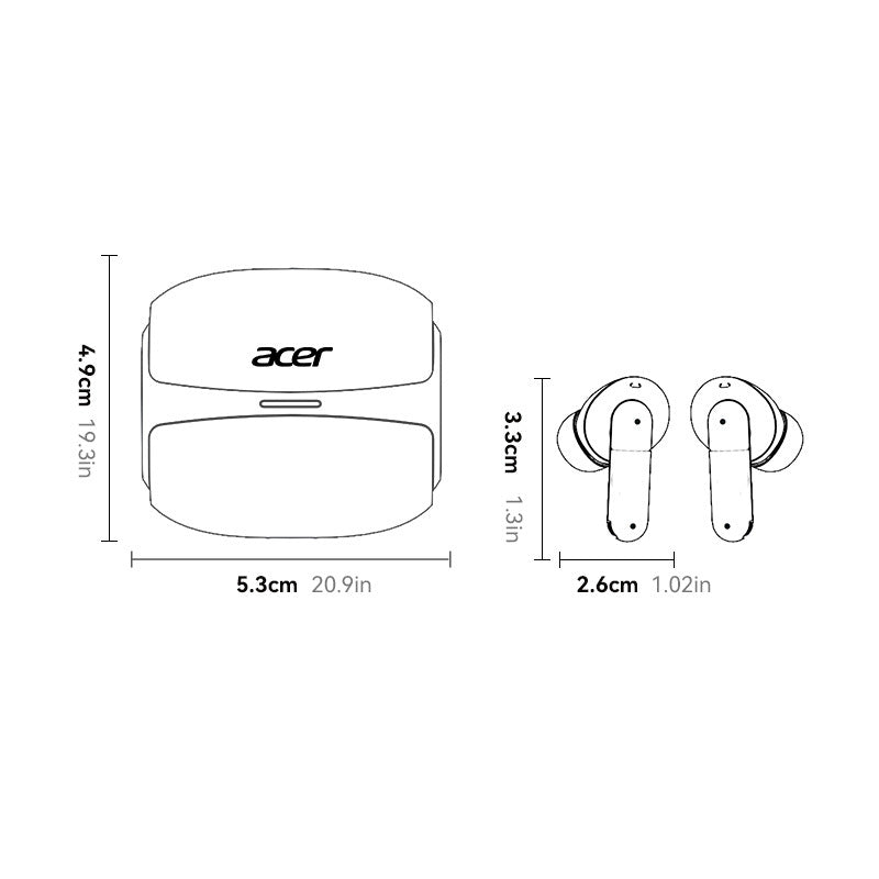 Auriculares Bluetooth | [Acer Oficial Original] 2026 Nuevos Auriculares Inalámbricos Estéreo TWS con Cancelación Activa de Ruido ANC, Reducción