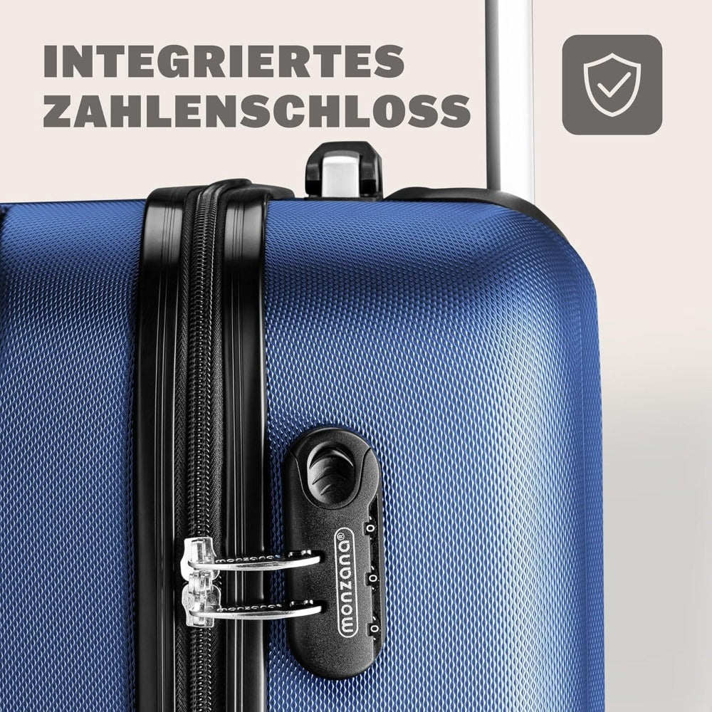 MONZANA® Maleta Rígida Baseline M Color Negro Equipaje de Viaje 34L peso 2,25Kg con ruedas 360° trolley 2 asas valija
