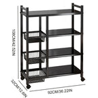 Estante de Cocina de Acero de Alta Resistencia, Estante para Microondas y Electrodomésticos, Estante de Almacenamiento, 92*32*108 cm, Estante Vertical, Estante para Electrodomésticos, Estante Abierto Multinivel, Ahorro de Espacio, Estante de Cocina, Const