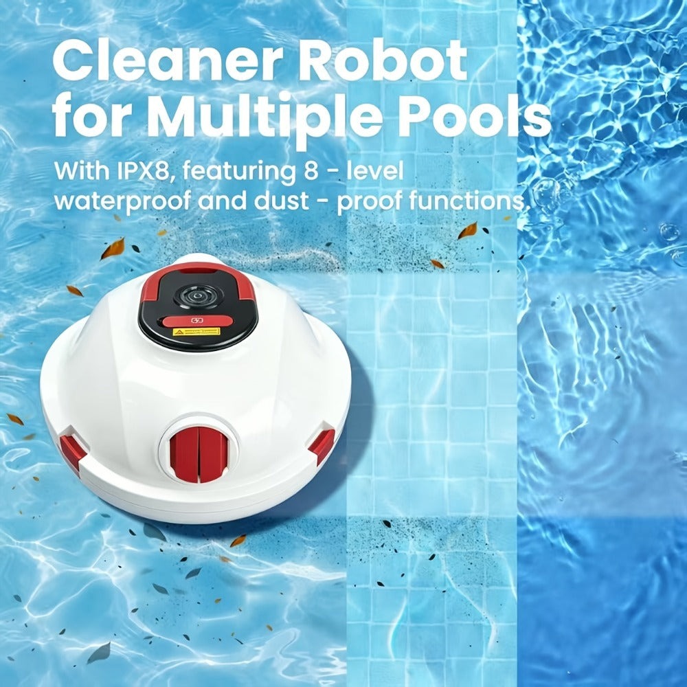 INSE Y10 Limpiador Robótico de Piscinas, Operación Sencilla, Potente Rendimiento de Limpieza, Fuerte Succión con Doble Entrada de Succión, 5200Mah, 42000Pa, Cesta de Filtro de 2.6L, Batería de Larga Duración, Estacionamiento Automático a lo Largo de la Pa