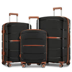 1/3 piezas de 20 pulgadas, 24 pulgadas y 28 pulgadas, maleta KONO, carrito, estuche de viaje - polipropileno, ligero, carcasa dura, 4 ruedas giratorias dobles y cerradura TSA
