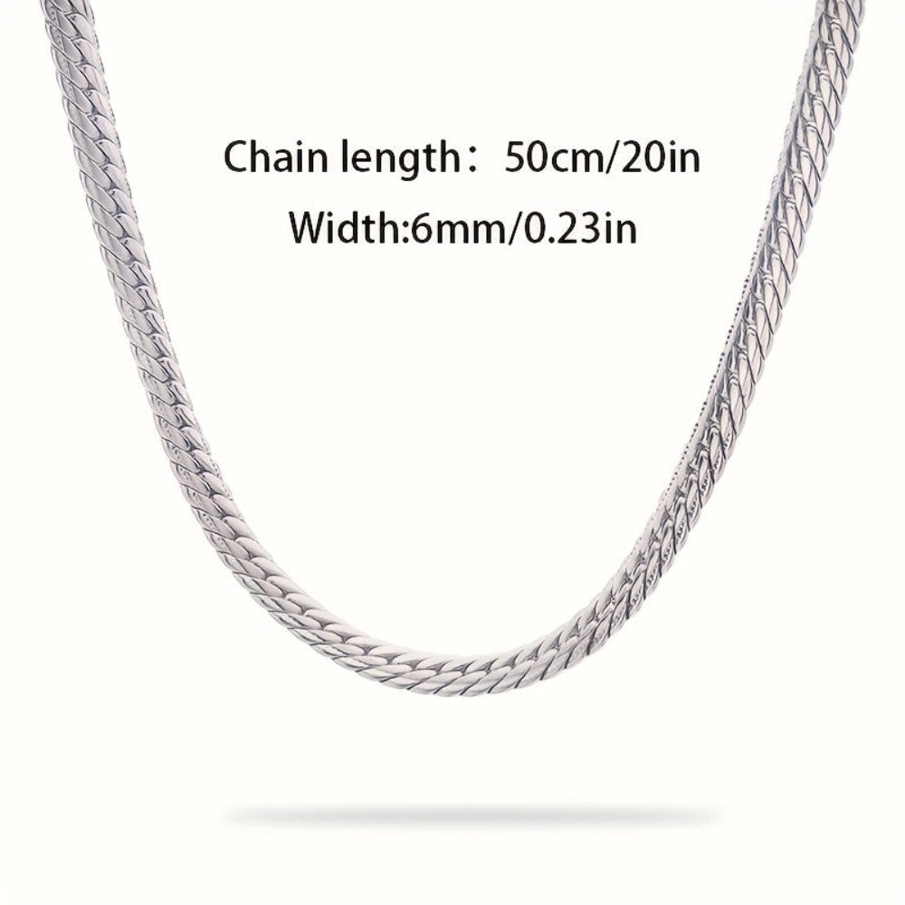 Collar de Cadena Plateada, Joyería de Plata 925, un Regalo para Mujeres, un Regalo para Hombres, un Regalo para Amigos y Colegas, Collar de Regalo de Cumpleaños, Regalo de Fiesta, Regalo de Luna de Miel, Collar de Regalo de San Valentín, Collar para Parej