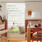 Persiana enrollable Sekey sin taladro, altura ajustable infinitamente con transparencia y blackout, para ventanas de 45-90cm, blanco/blanco.