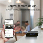 Cámara de reloj HD 1080P con gran angular de 110 grados y visión nocturna, grabación en bucle y funciones de alarma avanzadas. Cámara de reloj de escritorio WIFI6 con control por aplicación. Adecuada para monitoreo de seguridad interior en hogares, interi