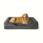 Cama Ortopédica para Perros con Espuma Viscoelástica | Soporte de Alta Densidad 65D | Acolchado de 10 cm de Grosor | Funda Removible Lavable a Máquina | Especial para Perros Medianos, Grandes y Senior
