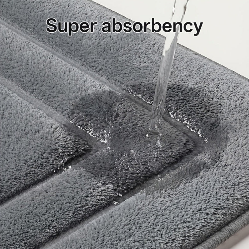 Juego de 3 alfombras antideslizantes para baño, tapete de baño grueso súper absorbente, almohadilla suave de secado rápido, con tapete de inodoro en forma de U, tapete para piso de baño, tapete de ducha, bañera, habitación de ducha, suministros de baño, d