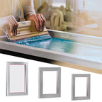 Kit de Serigrafía VEVOR, 3 Piezas de Marcos de Serigrafía de Aluminio 6x10/8x12/10x14 Pulgadas, 110 Mallas, 5 Purpurinas, Raspadores de Serigrafía y Películas Transparentes para Estampado DIY en Camisetas