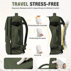 Mochila de Viaje 40X30X20 CM, Dimensiones Ryanair 40X30X20 CM Mochila de Cabina/Mochila de Equipaje/Mochila de Aviación, Convertible de Mano, Ligera Ideal para Viajes Cortos, Se Adapta Fácilmente Debajo de los Asientos, Mochila Portátil para Laptop de 14"