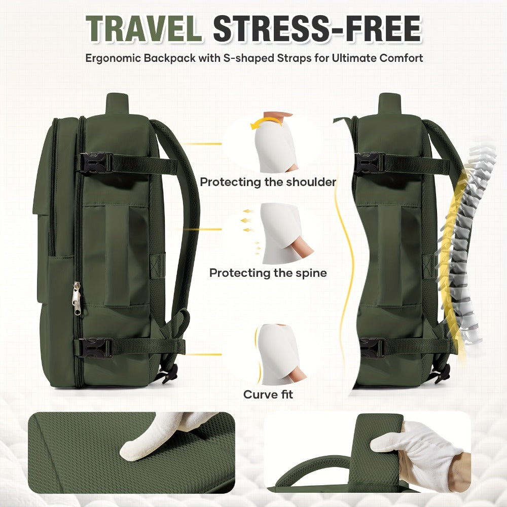 Mochila de Viaje 40X30X20 CM, Dimensiones Ryanair 40X30X20 CM Mochila de Cabina/Mochila de Equipaje/Mochila de Aviación, Convertible de Mano, Ligera Ideal para Viajes Cortos, Se Adapta Fácilmente Debajo de los Asientos, Mochila Portátil para Laptop de 14"