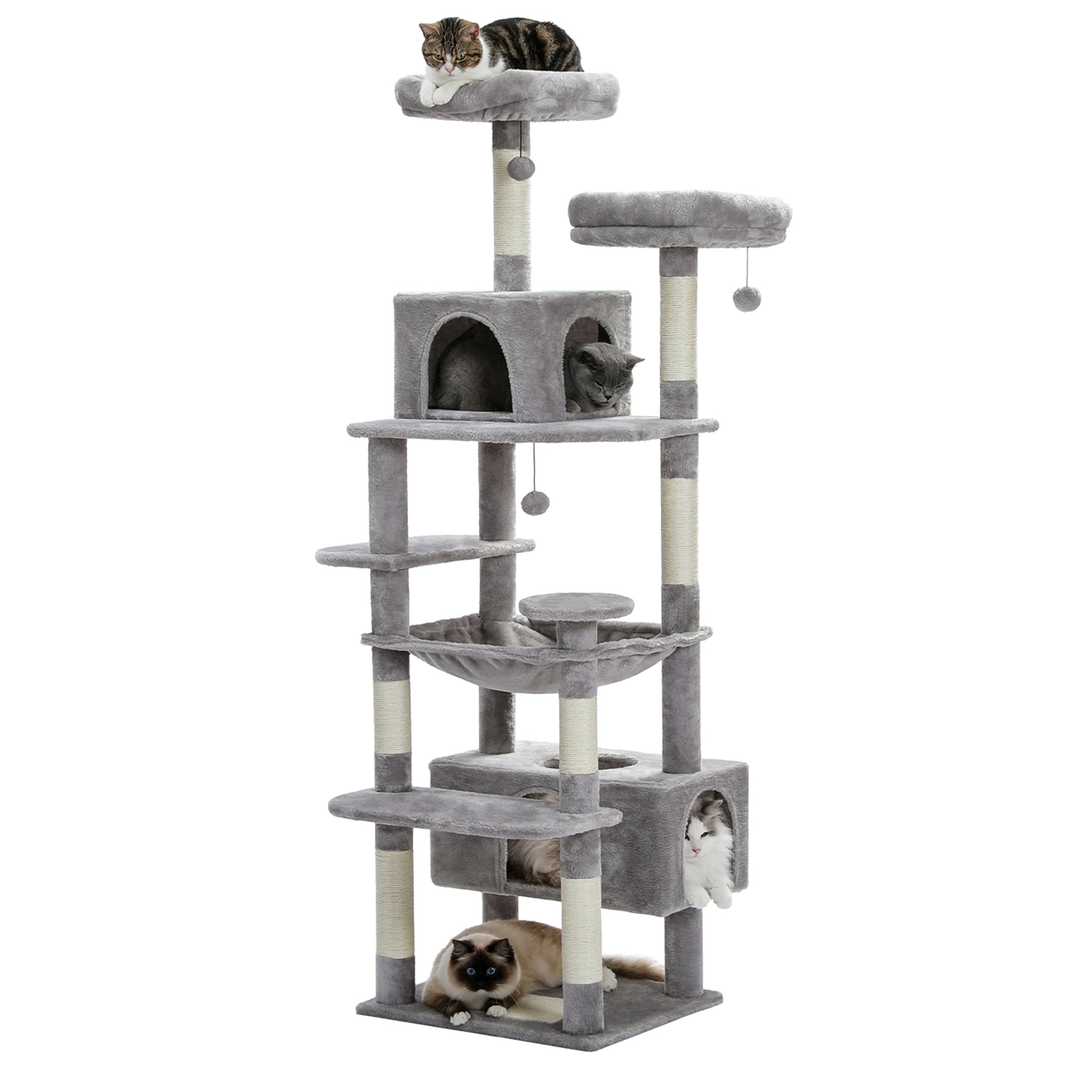 Árbol rascador para gatos 184 cm | Juego descanso escalada y cuidado de uñas