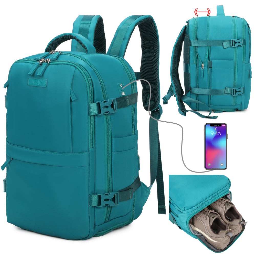 Mochila de cabina expandible 40x25x20-25cm | compartimiento para zapatillas | Mochila casual compatible con portátil 14 pulgadas