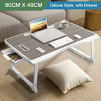Escritorio para Laptop, Mesa de Cama para Laptop con Patas Plegables y Ranura para Taza, Soporte de Lectura para Portátil, Bandeja de Cama para Laptop para Cama Sofá Desayuno Trabajo Estudio Lectura, Soporte para Laptop para Cama, Mesa de Cama para Laptop