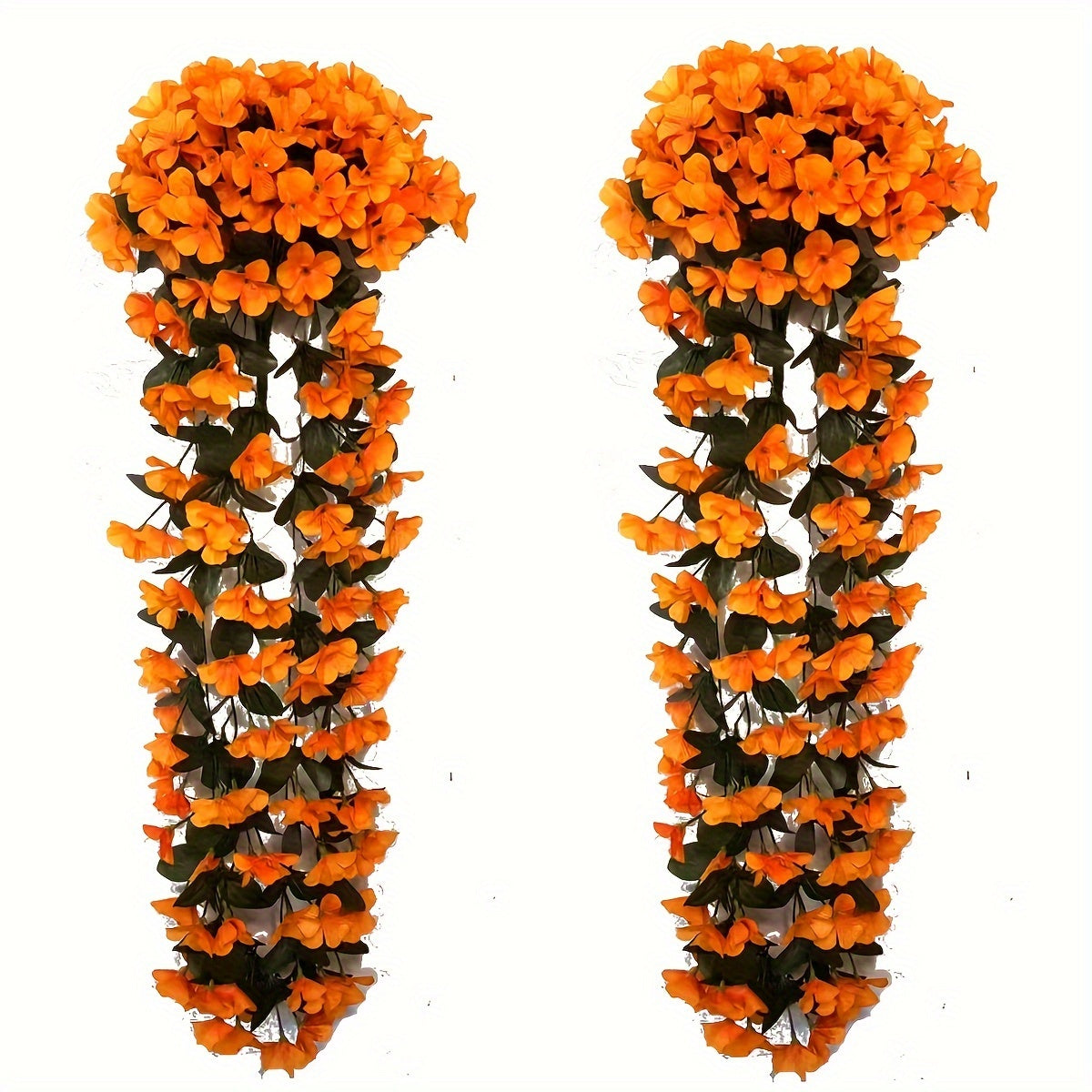 2 piezas de flores colgantes, flores colgantes de simulación artificial en 10 colores con flores exuberantes, resistentes a los rayos UV, plantas artificiales realistas, adecuadas para la decoración de jardines, oficinas y hogares al aire libre, ideales p