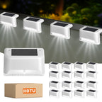 Luz solar exterior | HOTU Kit de 16 Luces Solares para Vallas Exteriores, Iluminación LED IPX4 para Jardín, Lámpara Solar para Escaleras