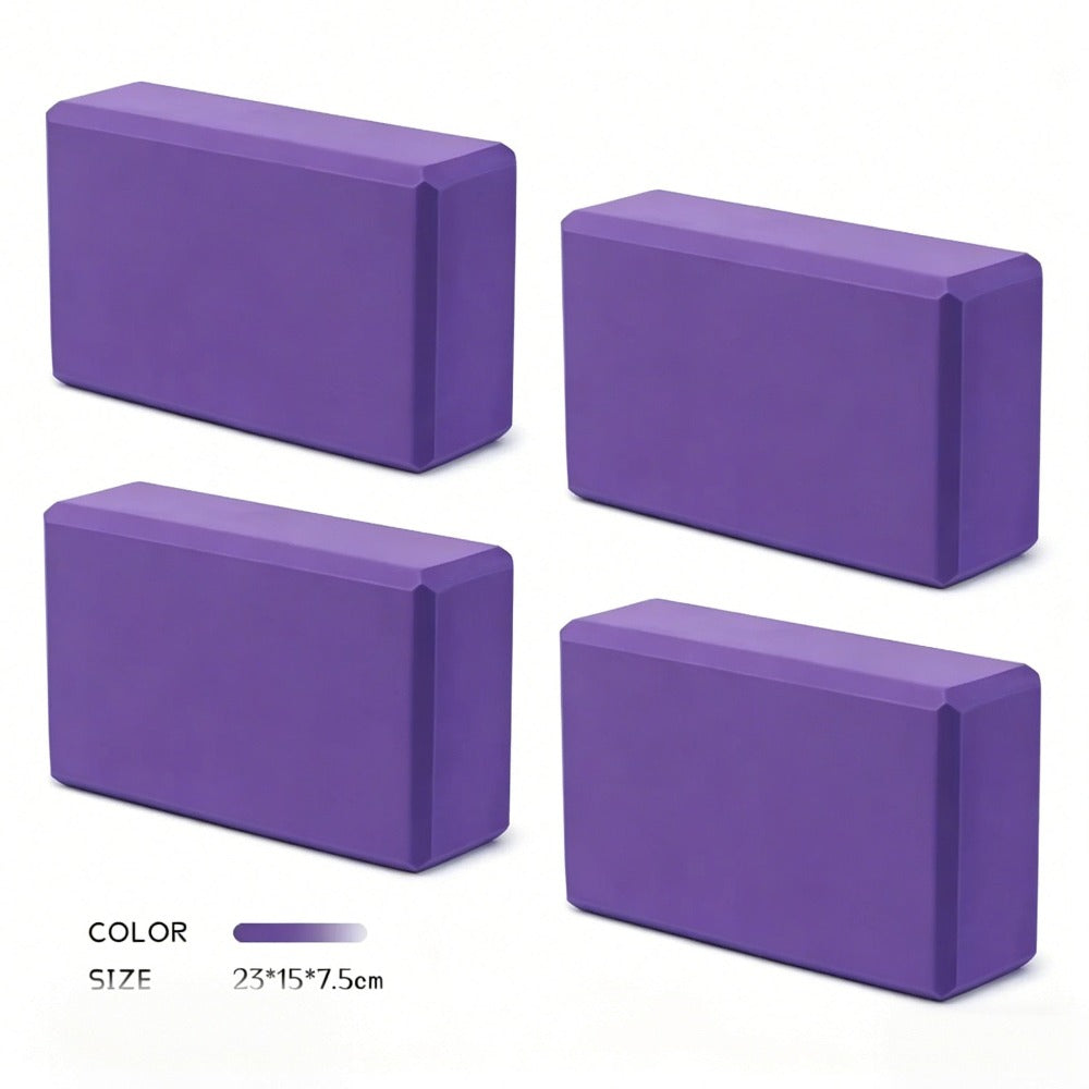 4pc - Bloque de yoga de alta densidad - ladrillo de soporte sólido de yoga negro / Rosa / verde / morado / negro, ladrillo de yoga universal para hombres y mujeres, ladrillo de yoga ligero de 500g, adecuado para fitness, baile, estiramiento, peso ligero,