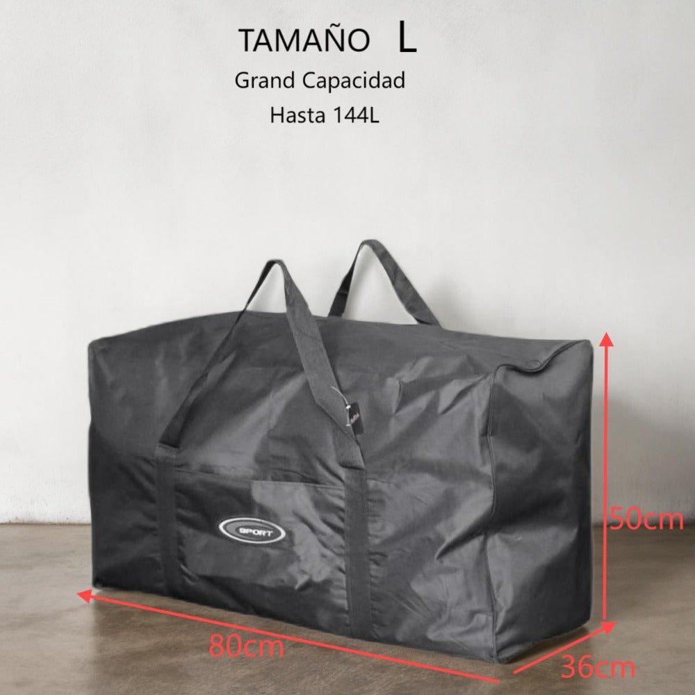 Bolsa de Viaje de Poliéster Negra con Función de Almacenamiento - Tamaño Extra Grande 180L, Fuerte y Duradera para Equipaje y Actividades al Aire Libre