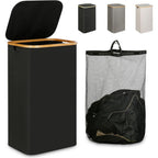 Cesto de Ropa Sucia con Tapa y Asas: 72L o 100 L,2 Clasificaciones, Plegable, Bolsa Interior a Maquina - Solucion Elegante y Pratica para la Lavandera en tu Dormitorio,Cubo Ropa Sucia