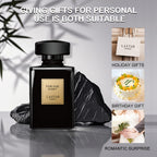 Fragancia para hombre en botella negra, aumenta el atractivo, aroma distintivo, jazmín, almizcle rico, mezcla de cedro, muestra presencia masculina, colonia diaria, perfecta para crear ambiente, ideal para citas y fiestas, un gran regalo de San Valentín p