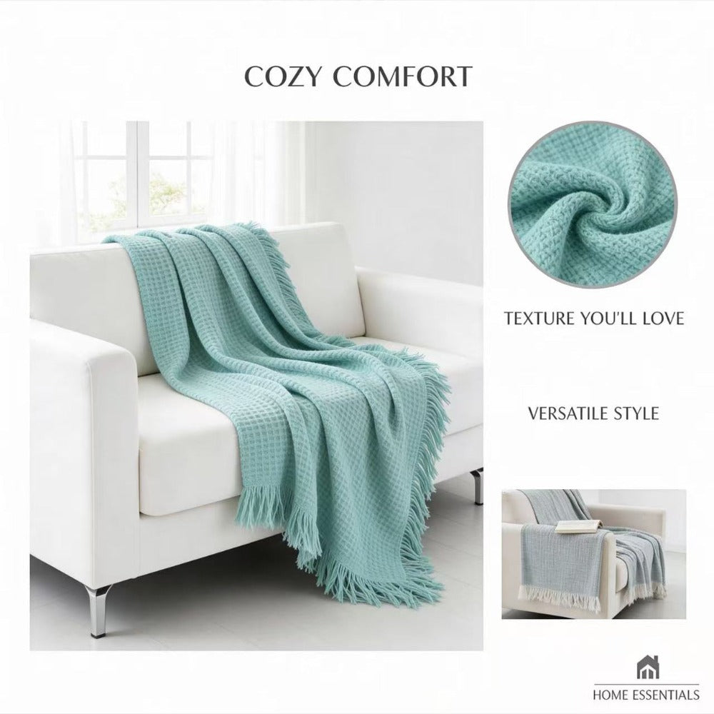 Colcha Multiusos de Algodón para Sofá y Cama, Manta Multiusos Four Seasons con Flecos, Cubresofá Elástico y Transpirable, Protector de Sofá Cubrecama Moderno