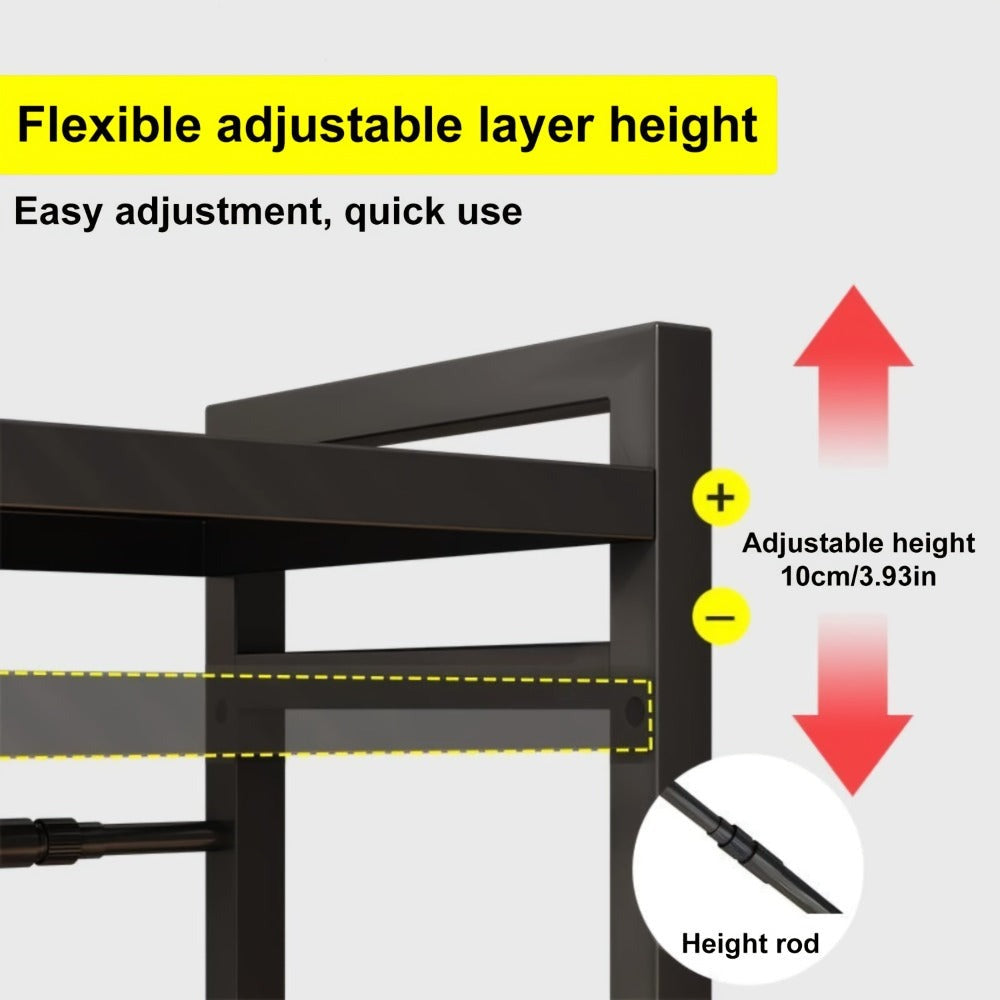 Soporte para impresora de 2/3 niveles - con 3 ganchos, soporte para tabla de cortar y portalápices, diseño expandible, adecuado para el hogar y la oficina, puede contener fotocopiadoras y escáneres (Negro, Blanco)