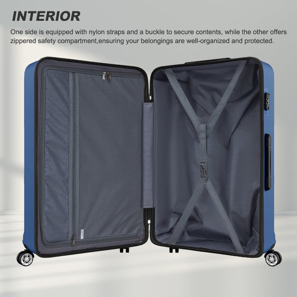 Kono ABS+PC Maleta Extra Grande de 32 Pulgadas, Diseño Horizontal Esculpidor, Equipaje Rígido con Ruedas y Mango Telescópico