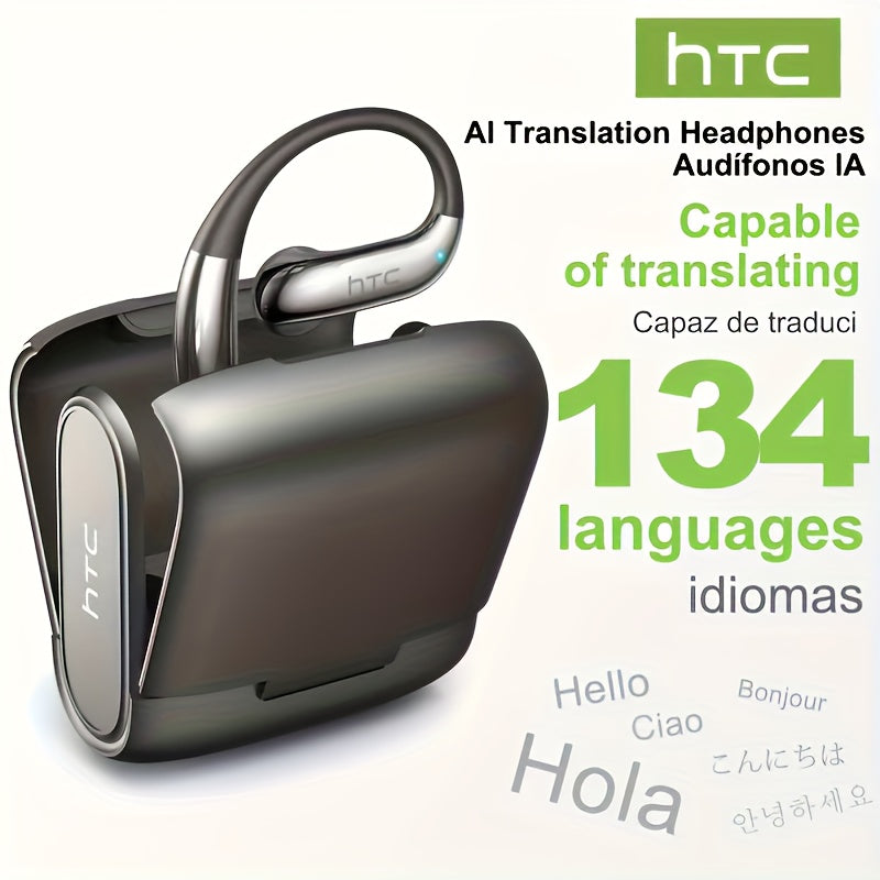 Auriculares Bluetooth | Auriculares inalámbricos de traducción con IA HTC NE23, compatibles con traducción en tiempo real entre 135 idiomas, con