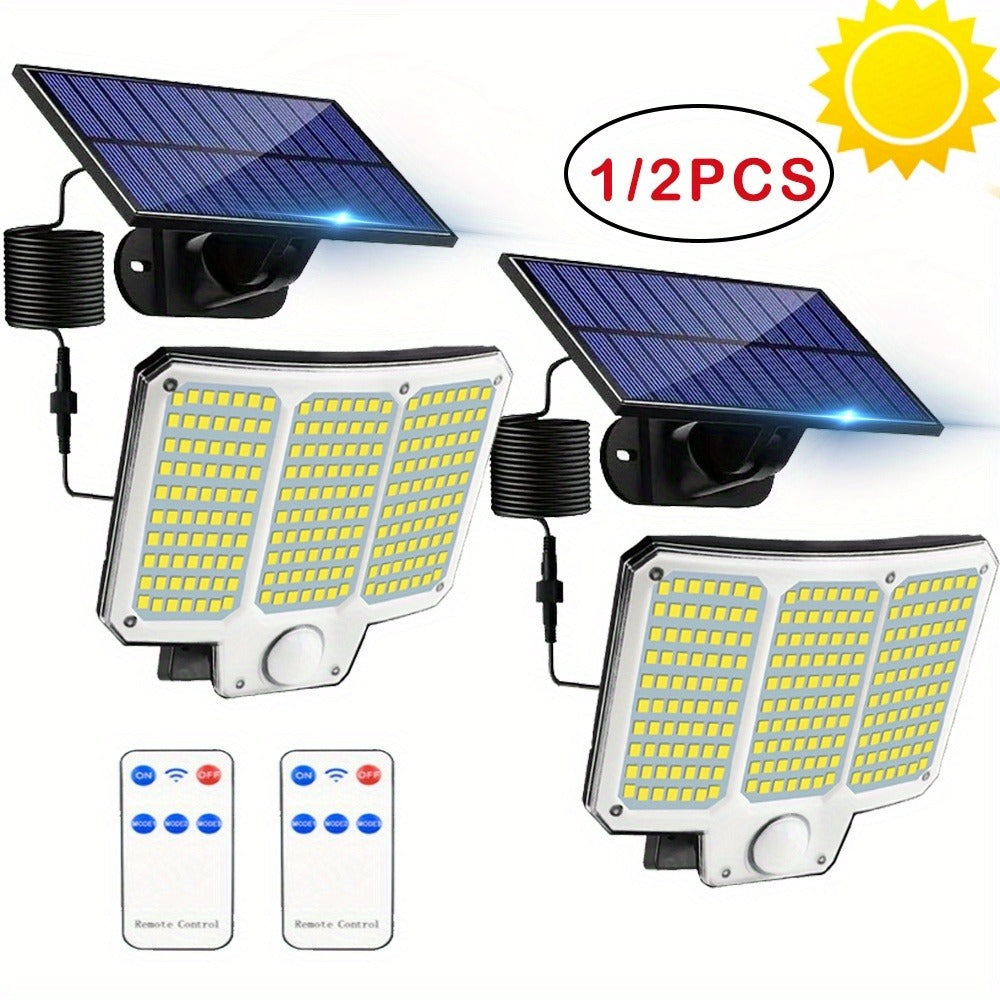 Luz solar exterior con sensor 2 piezas | Jardín patio garaje y seguridad